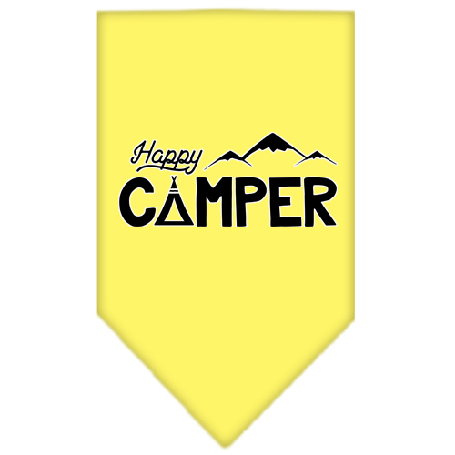 Happy Camper Screen Print Bandana Yellow Small